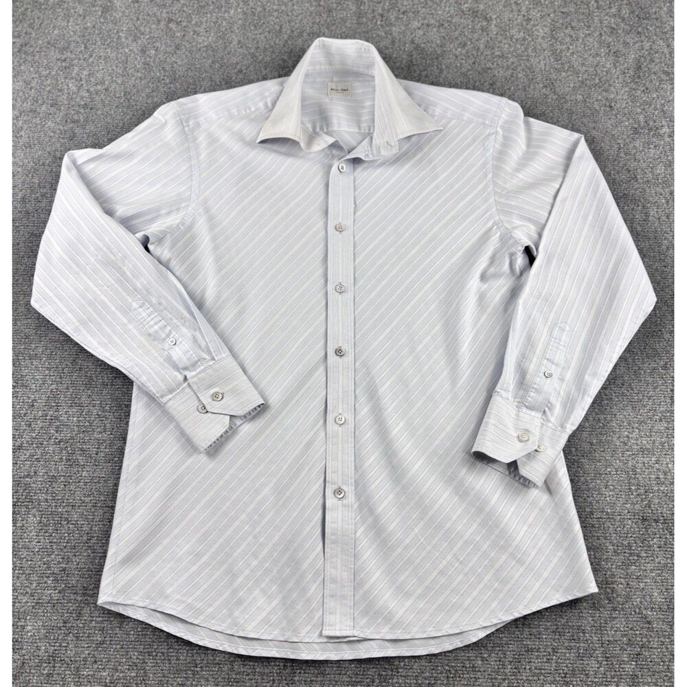 Rogatis White Label Mens Shirt Blue Stripe Long Sleeve
